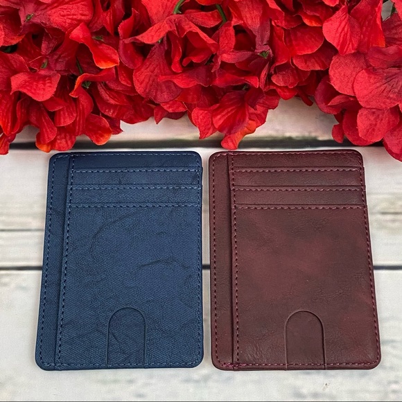 Slim RFID Blocking Vegan Leather Wallet Credit ID - Picture 12 of 16